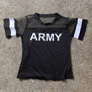 Unbranded Black Silver Women’s Mesh Shoulders Tee T-shirt (S) Small